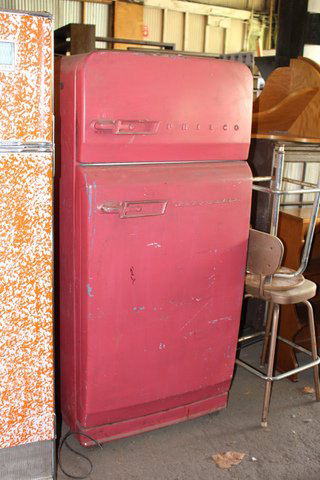 red refrigerator